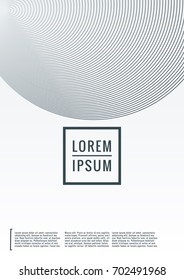 Geometric cover. Line shape design. Minimal pattern. Abstract background for music bands. Stylish corporate flyer. Linear presentation template. Magazine minimalistic poster. Grey and white banner.