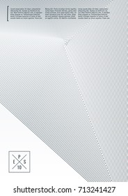 Geometric cover. Line shape design. Minimal pattern. Abstract background for music bands. Stylish corporate flyer. Linear presentation template. Magazine minimalistic poster. Grey and white banner.