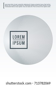 Geometric cover. Line shape design. Minimal pattern. Abstract background for music bands. Stylish corporate flyer. Linear presentation template. Magazine minimalistic poster. Grey and white banner.