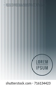 Geometric cover. Line shape design. Minimal pattern. Abstract background for music bands. Stylish corporate flyer. Linear presentation template. Magazine minimalistic poster. Grey and white banner.