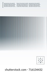 Geometric cover. Line shape design. Minimal pattern. Abstract background for music bands. Stylish corporate flyer. Linear presentation template. Magazine minimalistic poster. Grey and white banner.
