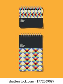 geometric cover notebooks design of Mockup corporate identity template and branding theme Vector illustration