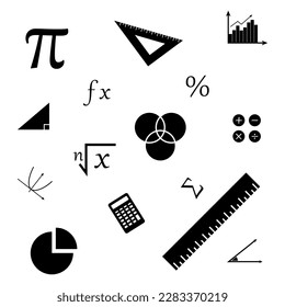 Geometric cover page with mathematics symbols for books cover, magazines and posters.