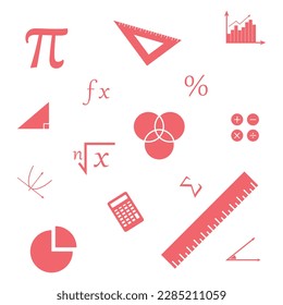 Geometric cover page with mathematics symbols for books cover, magazines and posters.