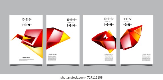 Abstract colorful geometric cover and poster template. Set of typography layout design composition for event and publication.
 