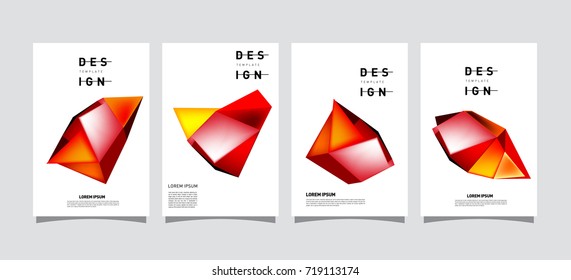 Abstract colorful geometric cover and poster template. Set of typography layout design composition for event and publication.
 