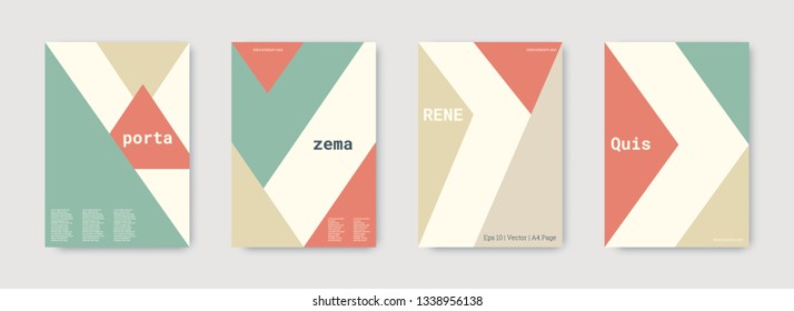 Geometric cover. Shape patterns. Pastel, pink, green, white, bright business concept. Triangle design template. Colorful set of vector graphic design covers. Cool geometric cover. Futuristic triangle.
