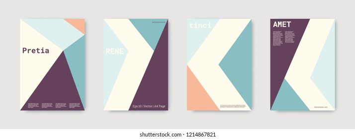 Geometric cover. Shapes patterns. Blue, pink, violet, white, bright business concept. Triangle design template. Colorful set of vector graphic design covers. Cool geometric cover. Futuristic triangle.