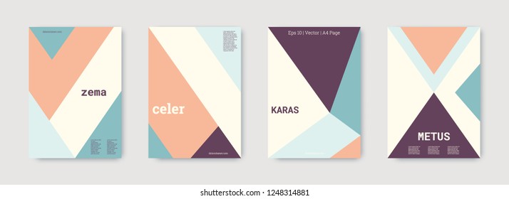 Geometric cover. Shapes patterns. Blue, pink, orange, white, bright business concept. Triangle design template. Colorful set of vector graphic design covers. Cool geometric cover. Futuristic triangle.