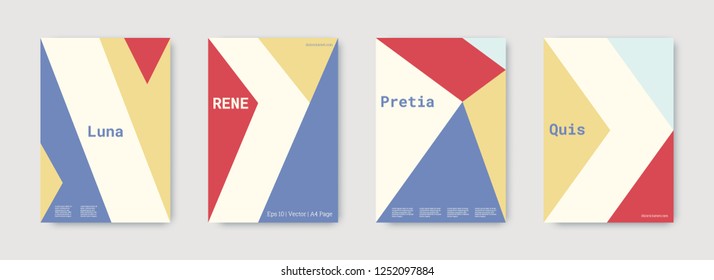 Geometric cover. Shapes patterns. Blue, pink, gold, white, bright business concept. Triangle design template. Colorful set of vector graphic design covers. Cool geometric cover. Futuristic triangle.