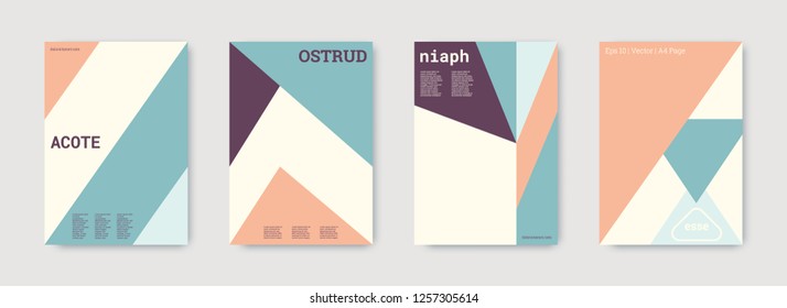 Geometric cover. Shapes patterns. Blue, pink, orange, white, bright business concept. Triangle design template. Colorful set of vector graphic design covers. Cool geometric cover. Futuristic triangle.