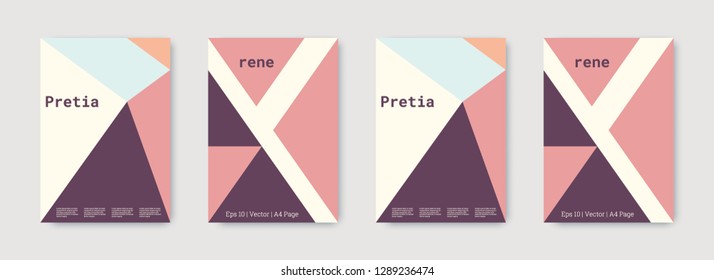Geometric cover. Shapes patterns. Blue, pink, purple, white, bright business concept. Triangle design template. Colorful set of vector graphic design covers. Cool geometric cover. Futuristic triangle.