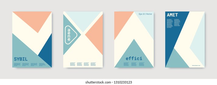 Geometric cover. Shapes patterns. Blue, pink, indigo, white, bright business concept. Triangle design template. Colorful set of vector graphic design covers. Cool geometric cover. Futuristic triangle.