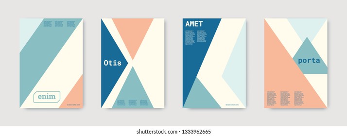 Geometric cover. Shapes patterns. Blue, pink, indigo, white, bright business concept. Triangle design template. Colorful set of vector graphic design covers. Cool geometric cover. Futuristic triangle.