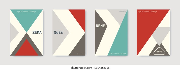 Geometric cover. Shapes patterns. Green, red, white, bright business concept. Triangle design template. Colorful set of vector graphic design covers. Cool geometric cover. Futuristic triangle.