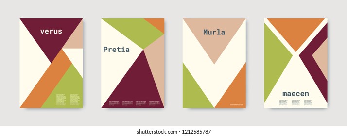 Geometric cover. Shapes patterns. Pastel, pink, gold, white, bright business concept. Triangle design template. Colorful set of vector graphic design covers. Cool geometric cover. Futuristic triangle.