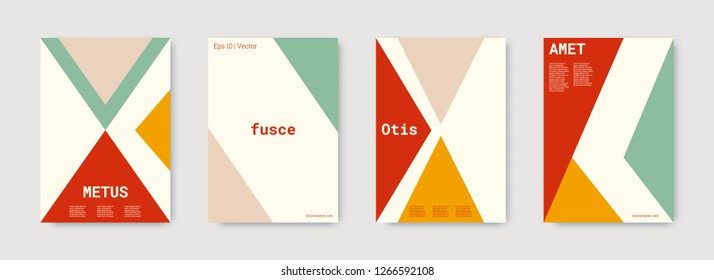 Geometric cover. Shapes patterns. Pastel, pink, gold, white, bright business concept. Triangle design template. Colorful set of vector graphic design covers. Cool geometric cover. Futuristic triangle.
