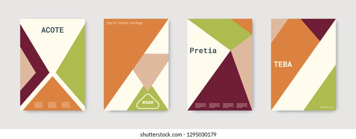 Geometric cover. Shapes patterns. Pastel, pink, gold, white, bright business concept. Triangle design template. Colorful set of vector graphic design covers. Cool geometric cover. Futuristic triangle.