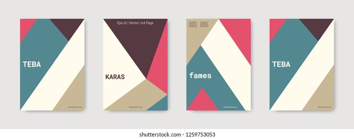 Geometric cover. Shapes patterns. Pink, green, white, bright business concept. Triangle design template. Colorful set of vector graphic design covers. Cool geometric cover. Futuristic triangle.