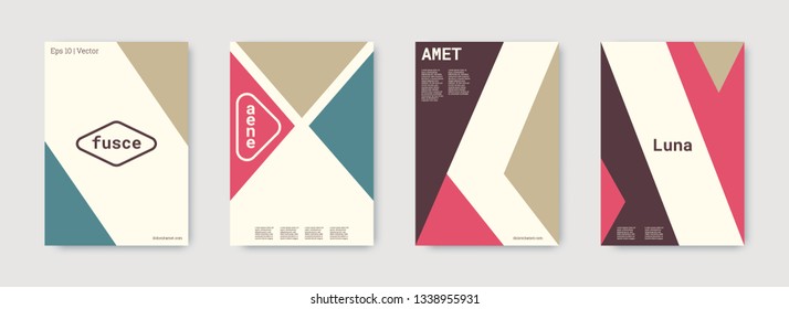 Geometric cover. Shapes patterns. Pink, green, white, bright business concept. Triangle design template. Colorful set of vector graphic design covers. Cool geometric cover. Futuristic triangle.