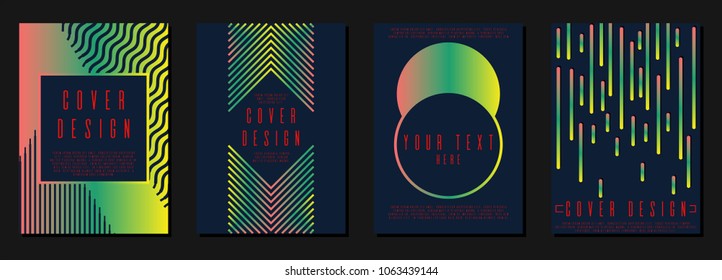 Geometric coverage design for your business. Business card set. Can be used for poster, brochure, magazine, card, book, flyer, banner, anniversary. Trendy corporate style.
