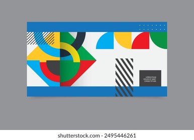 Geometric Covers. Abstract Shape composition. Flyer and Leaflet, Cards, Landing, Website Design. Vector illustration.