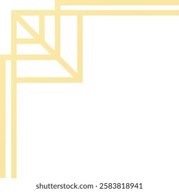 Geometric cream colored frame corner with art deco style creating an elegant and decorative border, perfect for adding a touch of vintage sophistication to any design