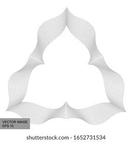Geometric creative abstract shape for your graphic design or business. Black lines delicate ornament on white background. Vector EPS 10. Frame for your text. Vector with editable color .