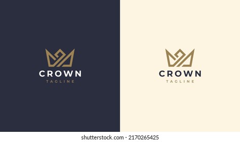Diseño del logo de la corona creativa geométrica.  Plantilla de vectores. Símbolo de la corona real logotipo.