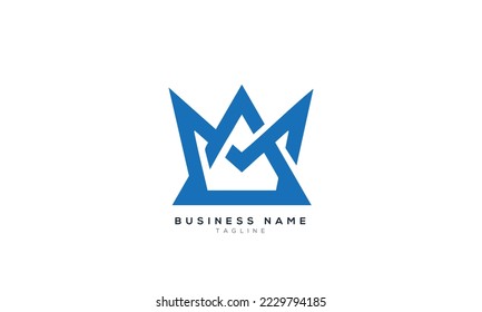 Geometrisches kreatives Kronlogo-Design. Buchstaben MA oder AM monogramm Vektorvorlage. Königliches Kronensymbol-Logo.