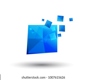 geometric creative logo concept. digital communication design template.  