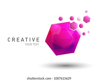 geometric creative logo concept. digital communication design template.  