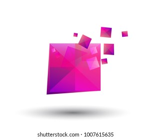 geometric creative logo concept. digital communication design template.  