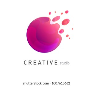 geometric creative logo concept. digital communication design template.  