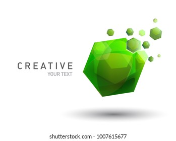 geometric creative logo concept. digital communication design template.  