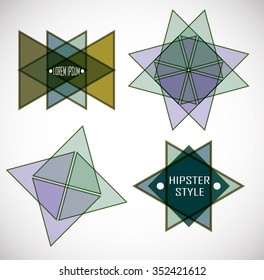 Geometric Creative Symbols . Vector Hipster Banners . Abstract Geometrical Background . Modern Simple  Design Templates Set .