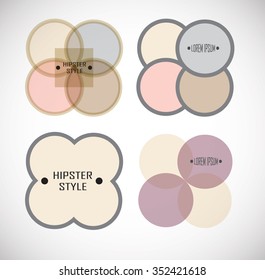 Geometric Creative Symbols . Vector Hipster Banners . Abstract Geometrical Background . Modern Simple  Design Templates Set .
