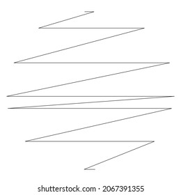 Geometric crisscross, zigzag, edgy lines element. Wavy, waving random lines, stripes
