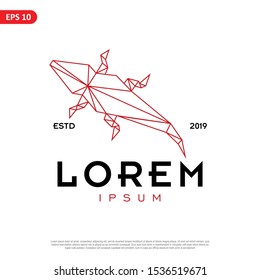 Geometric crocodile logo. simple and modern icon, template design