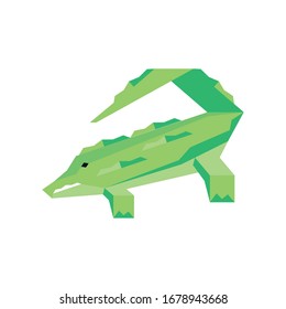 geometric crocodile on white background vector illustration design