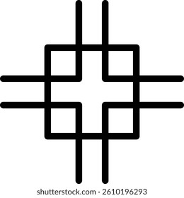 Geometric Cross with Grid Pattern