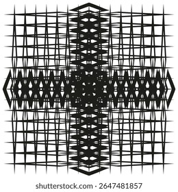 Padrão cruzado geométrico. Projeto linear abstrato. Elemento de linha de interseção. Ilustração moderna de vetor.