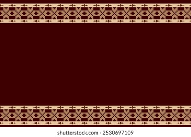 Geometric and cross stitch traditional ethnic pattern.floral pixel art embroidery. Elegance background abstract Aztec seamless pattern for fabric,cloth,dress,carpet,curtain,sarong,batik,wallpaper.