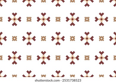 Geometric and cross stitch traditional ethnic pattern.floral pixel art embroidery. Elegance background abstract Aztec seamless pattern for fabric,cloth,dress,carpet,curtain,sarong,batik,wallpaper.

Ke