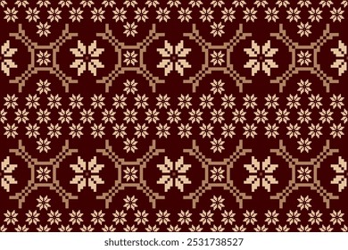 Geometric and cross stitch traditional ethnic pattern.floral pixel art embroidery. Elegance background abstract Aztec seamless pattern for fabric,cloth,dress,carpet,curtain,sarong,batik,wallpaper.

Ke