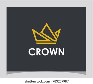 Geometric crown abstract Logo design vector template icon. Vintage Crown Logo Royal King Queen symbol Logotype concept icon