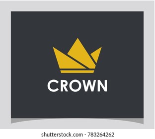 Geometric crown abstract Logo design vector template icon. Vintage Crown Logo Royal King Queen symbol Logotype concept icon