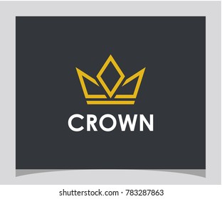 Geometric crown abstract Logo design vector template icon. Vintage Crown Logo Royal King Queen symbol Logotype concept icon eps 10