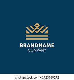 Diseño del logotipo de la corona geométrica