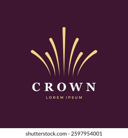 Geometric Crown Logo Design. Firework Symbol Crown.